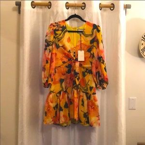 Zora Mini Dress Floral Yellow